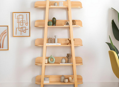Modern beige boekenkast woonkamer opbergrekken designer houten meubels