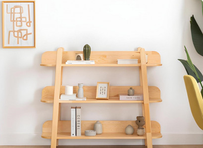Compact boekenrek designer woonkamer opbergrek luxe houten meubels.