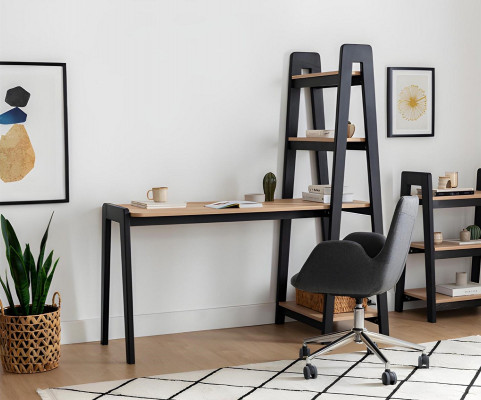Zwart-bruine compacte laptoptisch designer bureau luxe meubels