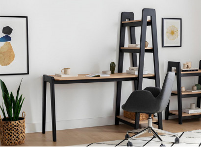 Zwart-bruine compacte laptoptisch designer bureau luxe meubels