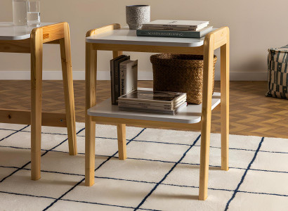 Beige-witte boekenkast designer woonkamer opbergmeubel houten frame