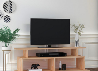Stijlvolle Beige TV-meubel Woonkamer Dressoir Robuust Houten Rek
