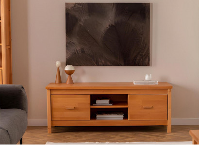 Elegante bruine TV-standaard woonkamer laag dressoir houten ladentafel