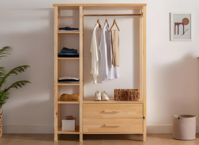 Moderne houten kapstok garderobestandaard hal edele kledingstang