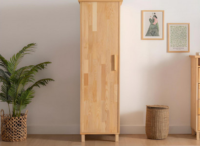 Compacte beige kledingkast met 1 deur, slaapkamer opbergkast