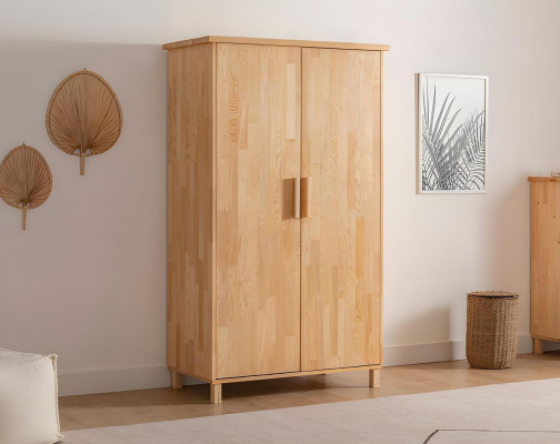 Hoogwaardige beige kledingkast, elegante 2-deurs slaapkamerkast