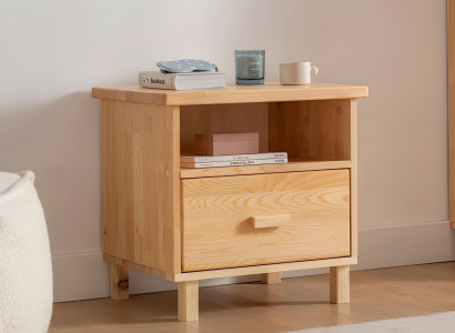 Beige ladenkast nachtkastje slaapkamer nachtkastje bijzettafel