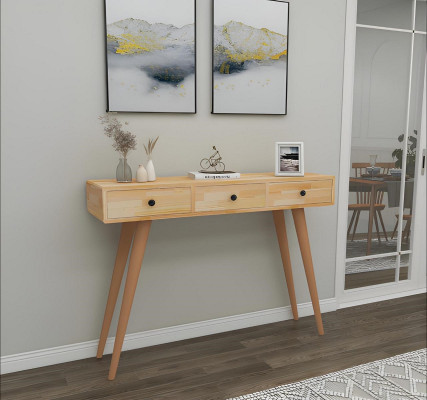 Moderne Hoogwaardige Consoletafel Beige Houten Tafel Woonkamer Designer Meubels