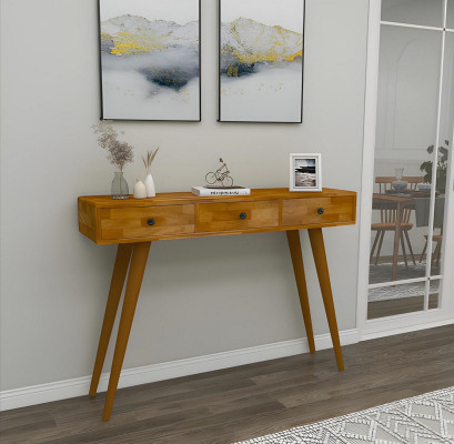Moderne Hoogwaardige Consoletafel Bruine Houten Tafel Woonkamer Designer Meubels