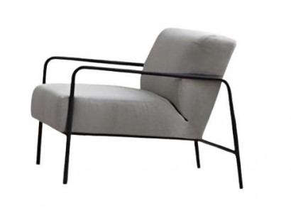 Stijlvolle grijze fauteuil Luxe leunstoel Woonkamer Chique eenzitter