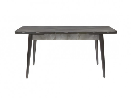 Stijlvolle eetkamer grijze eettafel rechthoekige tafel designer blad