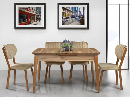 Eetkamer Designer Meubels Lichtbruine Uitschuifbare Eettafel Houten Tafels