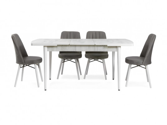 Uittrekbare Witte Eettafel Exclusieve Keukentafel Moderne Houten Meubels