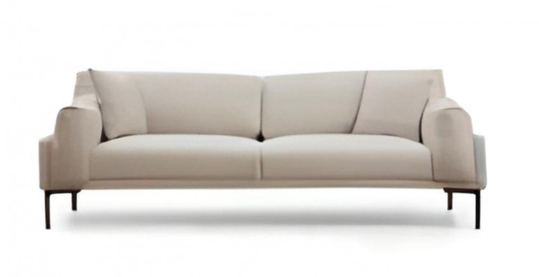 Woonkamerset 2-delig 3-zitsbank Fauteuil Wit Textiel Woonkamer Modern