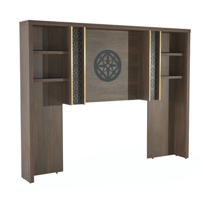 Werkruimte kast planken boekenkast modern design bruin effen.