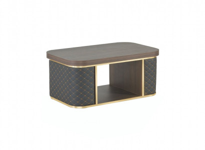 Salontafel Bruin Zwart Tweekleurig met Plank Modern Design Rechthoekig