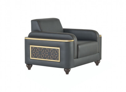 Fauteuil Zwart Effen Werkkamer Woonkamer Modern Design Stijl