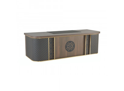 Bureautafel Modern Design Bruin Zwart Tweeledig Rechthoekige Vorm Stijl