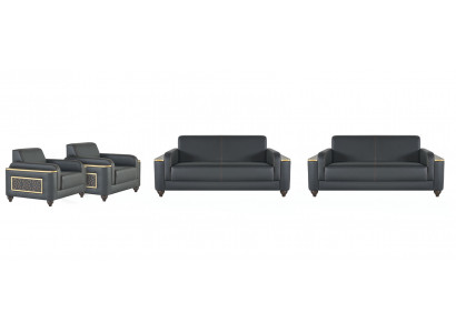 Werkruimte Sofa's Modern Design Woonkamer Set 4-delig Zwart Effen