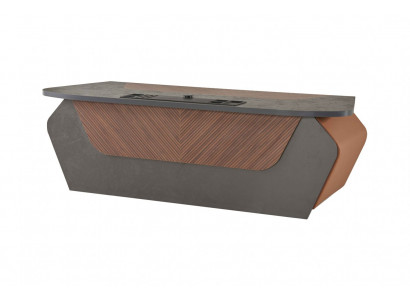 Bureautafel Bruin Grijs Tweekleurig Modern Design Rechthoekig Bureau