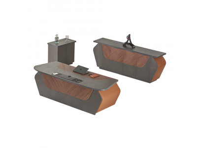 Werkplek Set 3-delig Bureautafel Dressoir Kast Modern Rechthoek Stijl