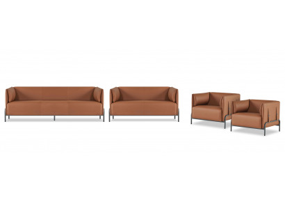Kantoorstel 4-delig 3-zits 2-zits met 2x Fauteuil Modern Design Stijl