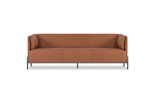 Bruin-grijze werkkamer meubels 3-zits fauteuil bureautafel dressoir 6-delig