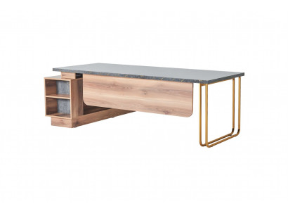 Bureautafel Bruin Grijs Tweekleurig Modern Design Werkkamer Rechthoekig