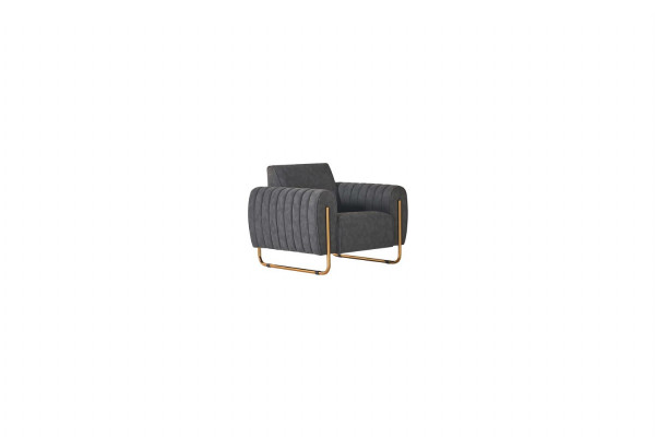 Werkkamer set 3-delig 2x fauteuil salontafel bruin grijs modern design