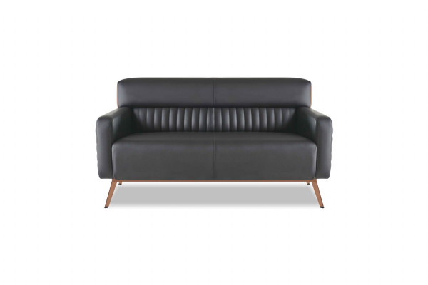 Bankstellen 4-dlg 2-zits banken fauteuil werkkamer set zwart effen