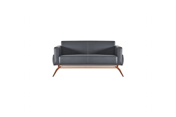 Bankstellen 4-delige werkkamer set 2-zits fauteuil grijs effen woonkamer.