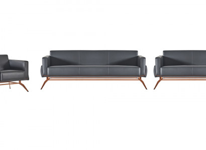 Werkkamer-set 4-delig 3-zits fauteuils sofa’s woonkamer grijs effen