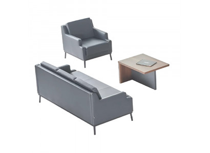 Werkkamer-set 3-delig 3-zits fauteuil salontafel modern donkergrijs