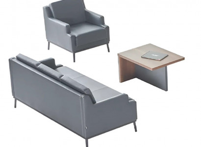 Werkkamer-set 3-delig 3-zits fauteuil salontafel modern donkergrijs