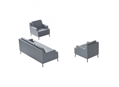 Arbeidskamer-set 3-delig 3-zitter met 2x fauteuil donkergrijs modern design