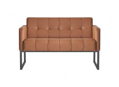 Sofa 2-zits bruin effen modern design werkkamer woonkamer