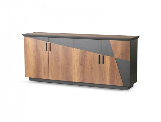 Dressoir Aktenschrank met 4 deuren Bruin / Grijs Tweekleurig Modern Stijl