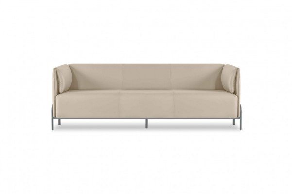 Werkkamer-set 3-delig Beige 3-zits Bank Grijs Fauteuil Salontafel Woonkamer