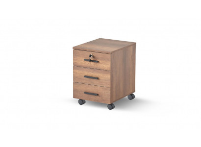 Kantoor ladekast bruin lades effen modern ontwerp wielen