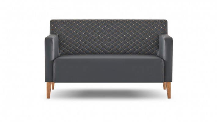 Kantoor-Set 4-delig 2x S-Zitter 2x Stoel Zwart Effen Modern