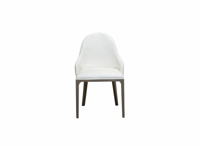 Witte eetkamerstoel designer leunstoelen houten poten designer gestoffeerde stoel