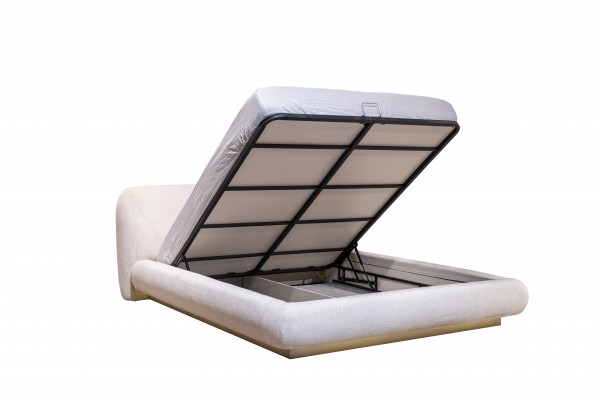 Modern wit gestoffeerd bed textielbed tweepersoonsbed luxe slaapkamermeubels