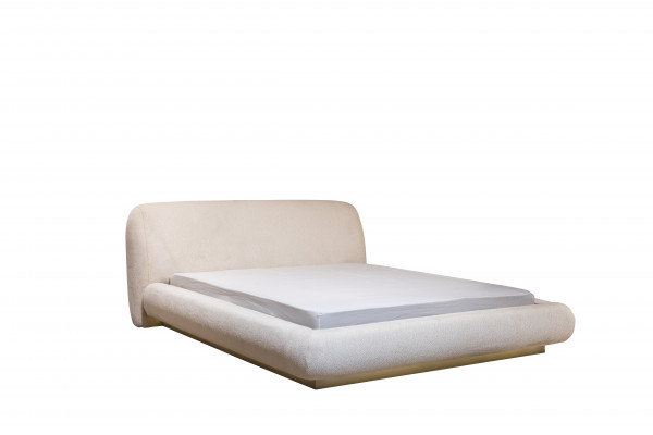 Modern wit gestoffeerd bed textielbed tweepersoonsbed luxe slaapkamermeubels
