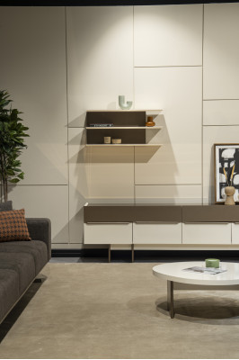 Moderne woonkamer set dressoir designer wandrek salontafel 3-delig