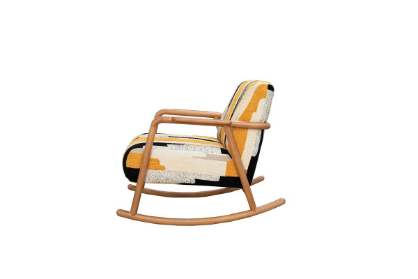 Designer schommelstoel woonkamer eenzitter bunder eenzitter houten frame