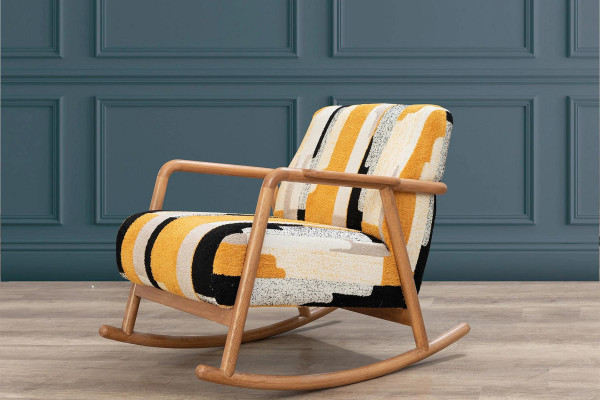 Designer schommelstoel woonkamer eenzitter bunder eenzitter houten frame