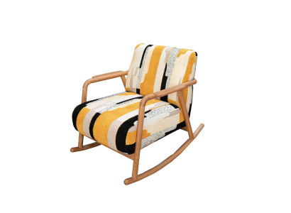 Designer schommelstoel woonkamer eenzitter bunder eenzitter houten frame