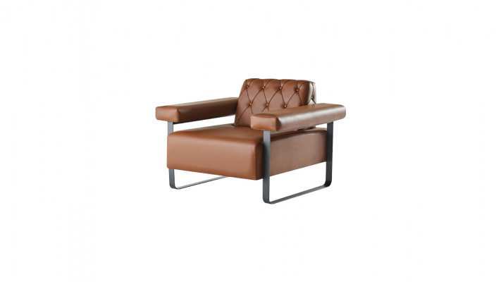 Sofa-opstellingen 3-zits 2x fauteuil RVS Chesterfield ontwerp bruin