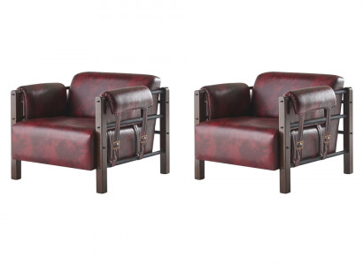 Leren fauteuil Bordeaux leren fauteuil modern 1-zits set zachte armleuningen