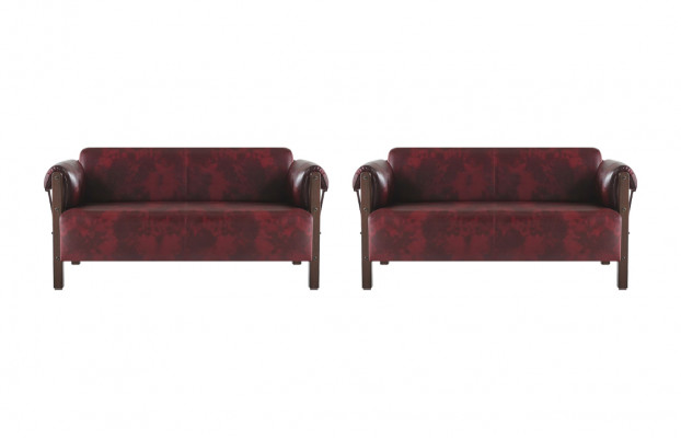 Lederen banken 2-zits Bordeaux Lederen zitmeubel Sofa-set Banken Modern
